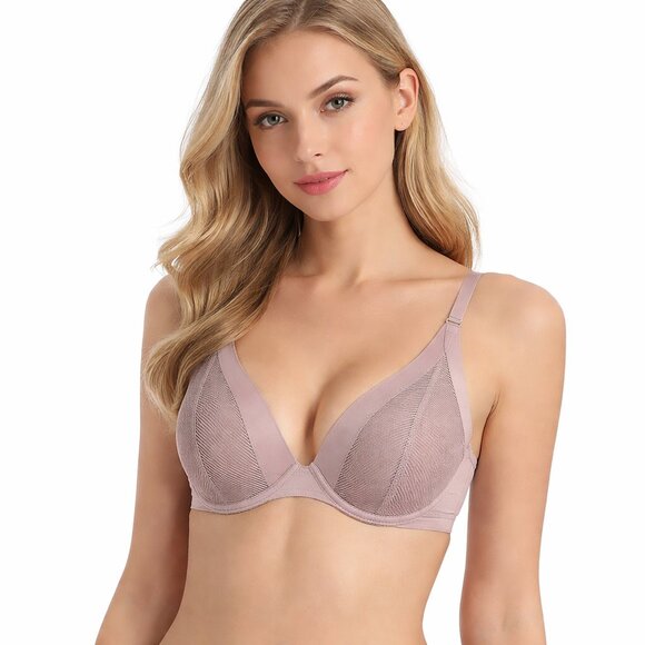 ThirdLove Other - ThirdLove Plunge Push Up Bra 36E Taupe Underwire